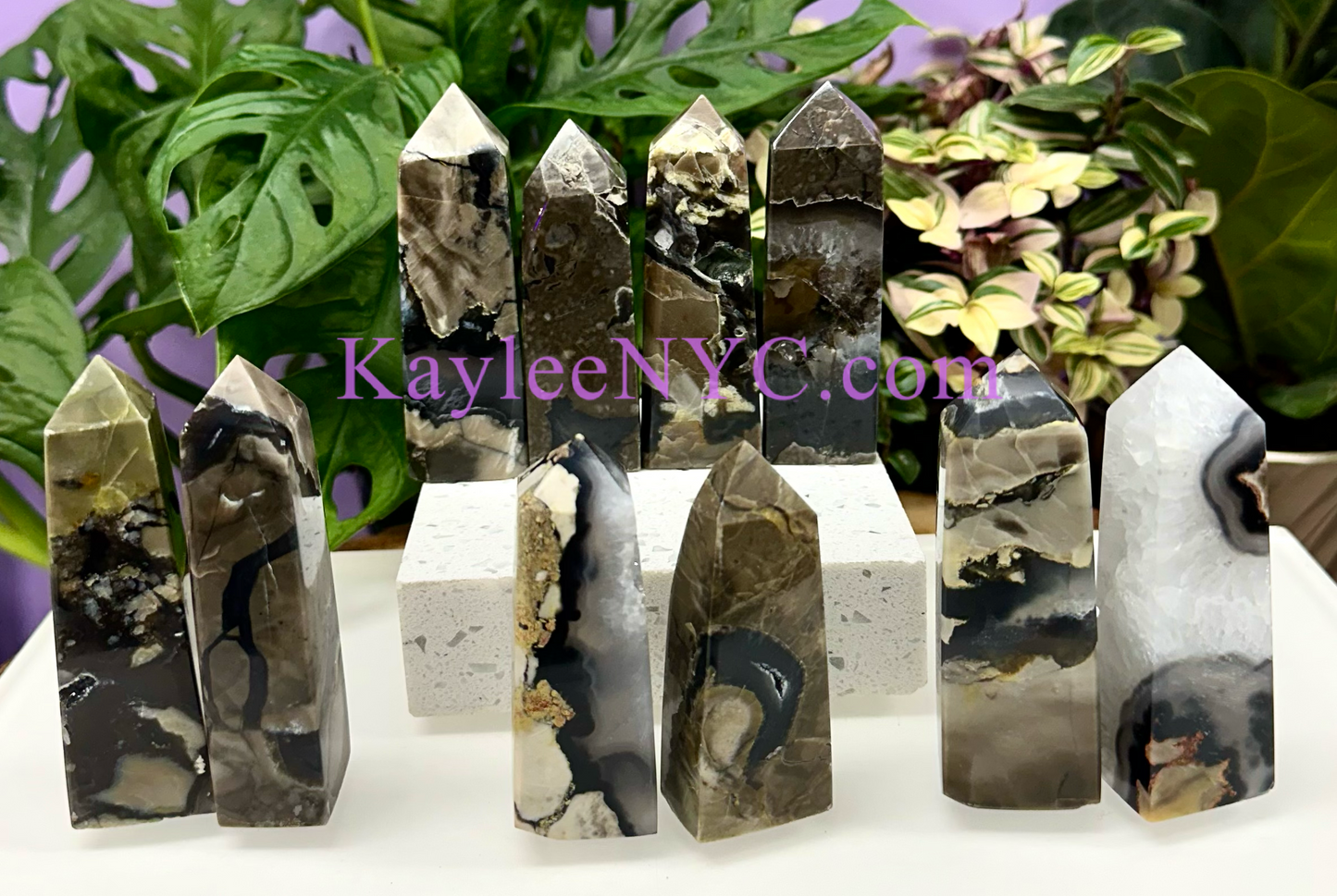 Wholesale Lot 2 lbs Natural Volcano Agate Obelisk Tower Point Crystal Healing