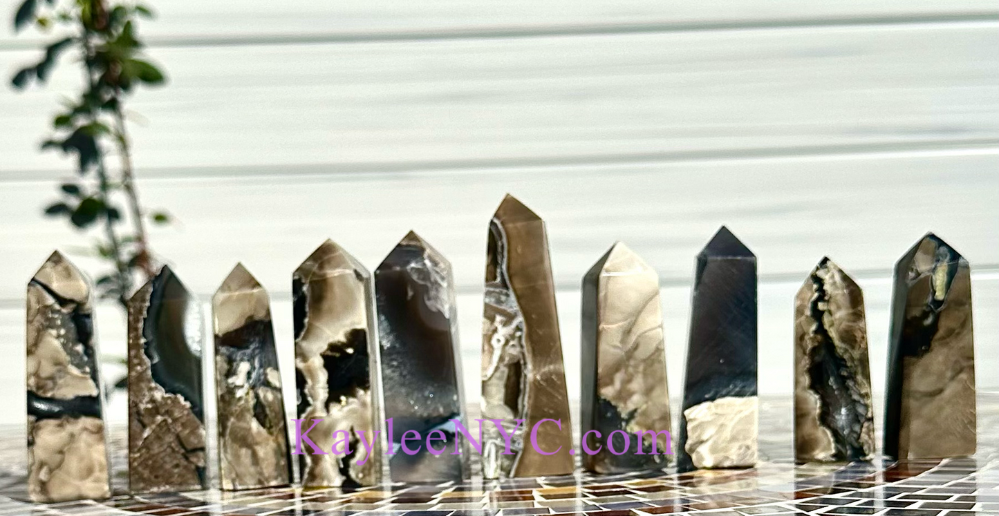 Wholesale Lot 2 lbs Natural Volcano Agate Obelisk Tower Point Crystal Healing