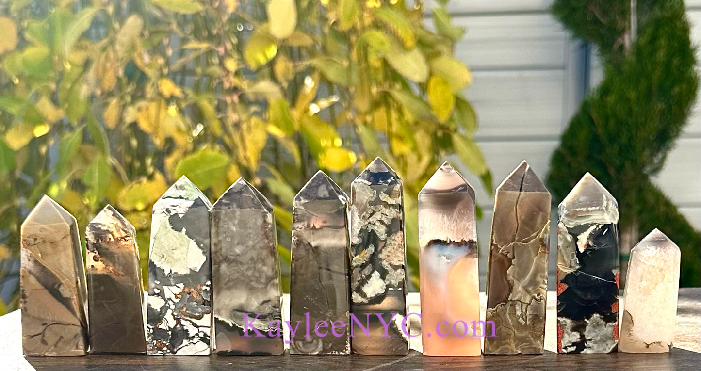 Wholesale Lot 2 lbs Natural Volcano Agate Obelisk Tower Point Crystal Healing