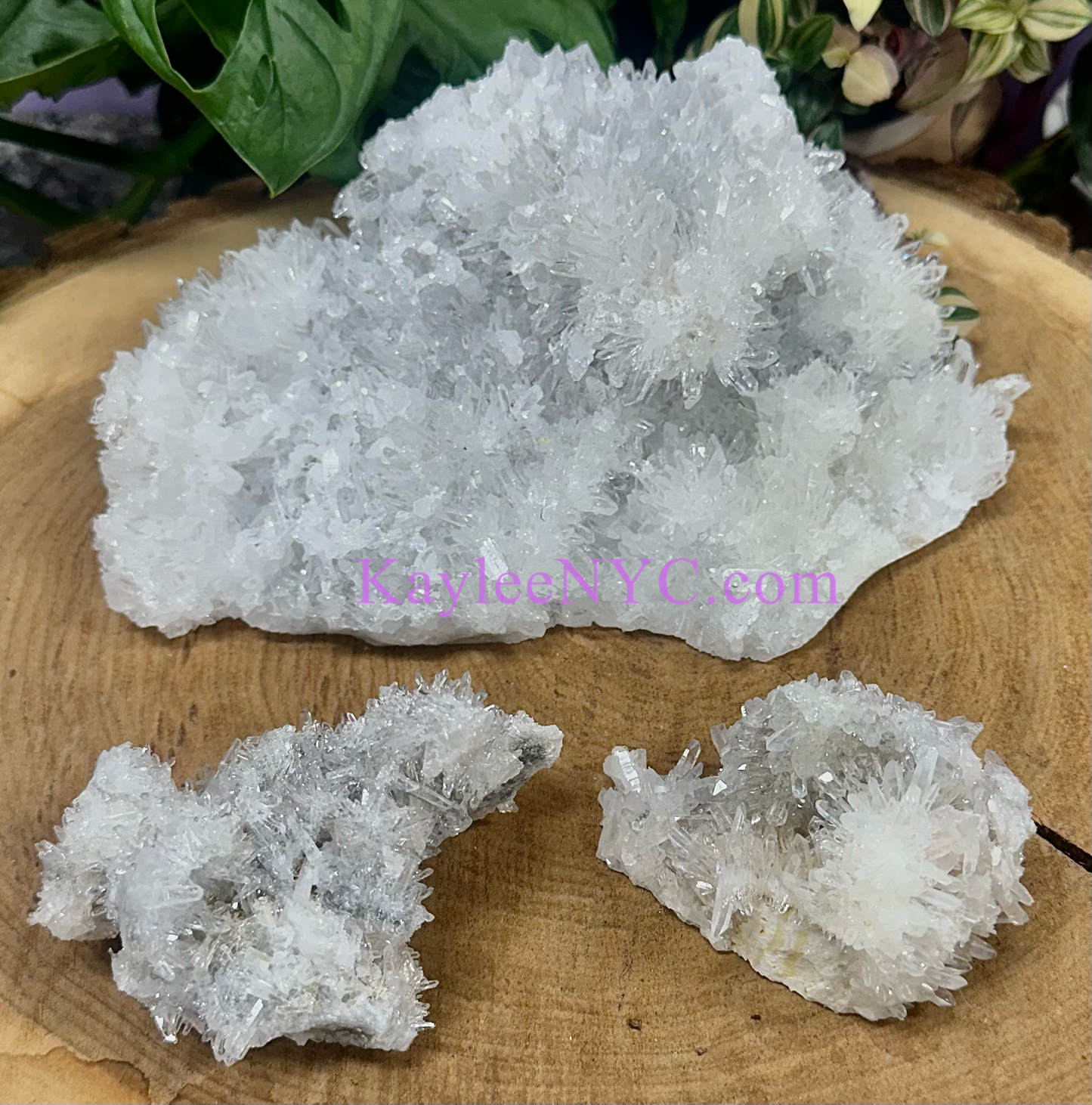 3 PCs Natural Clear Quartz Cluster Crystal Raw