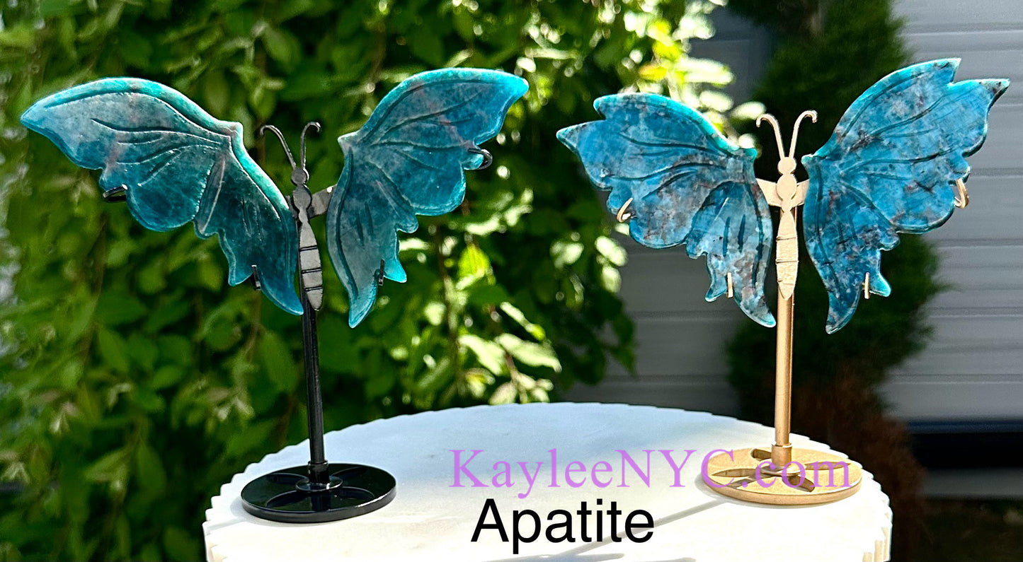 Wholesale Lot 4 PCs Natural Crystal Butterfly w/stand Healing Energy