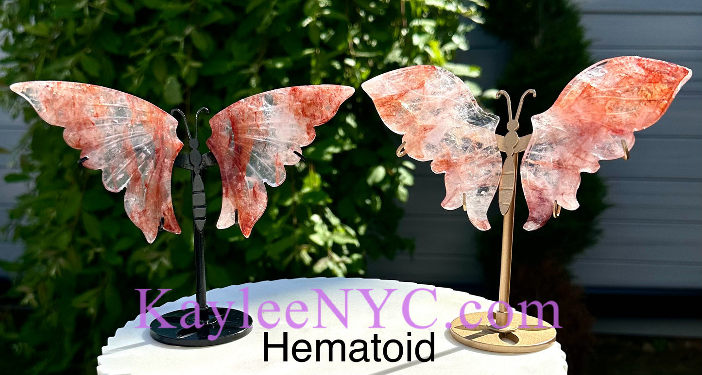 Wholesale Lot 4 PCs Natural Crystal Butterfly w/stand Healing Energy