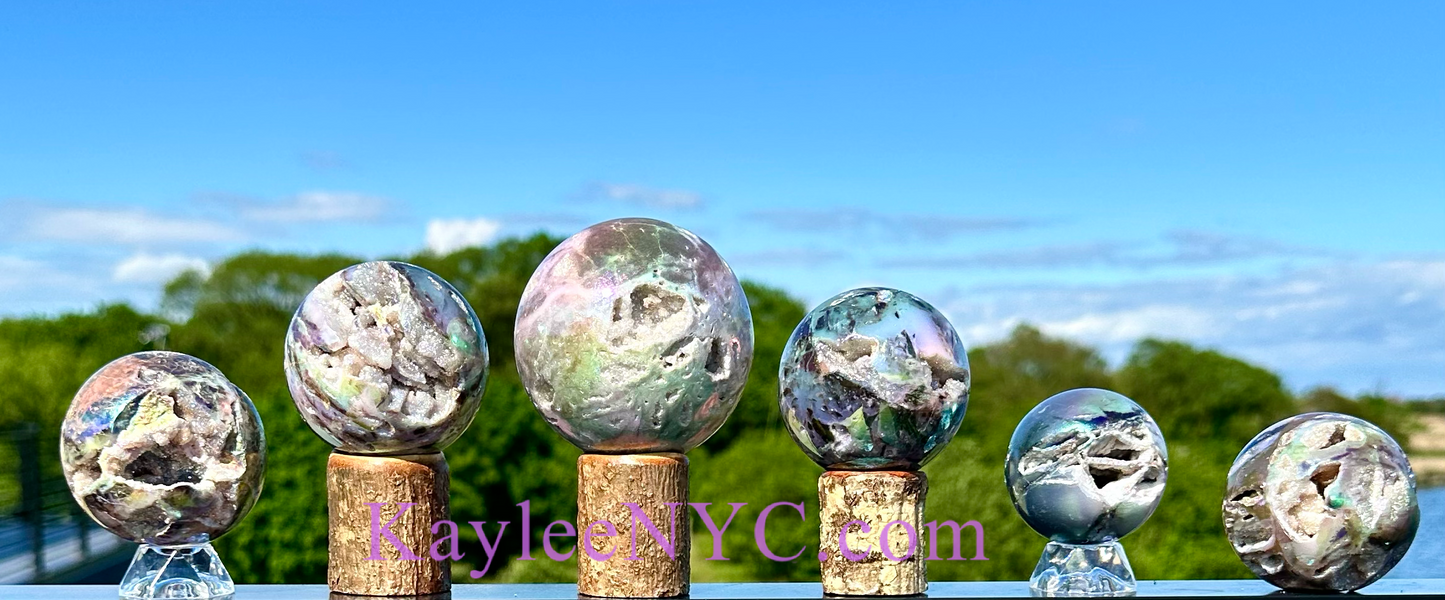 5-6 PCs Aura Sphalerite Sphere Crystal healing energy