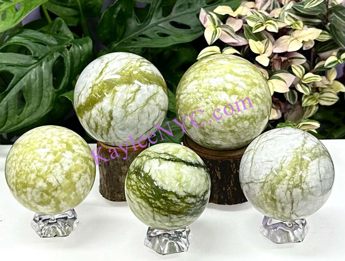 4-5 PCs Natural Jade aka Serpentine Sphere