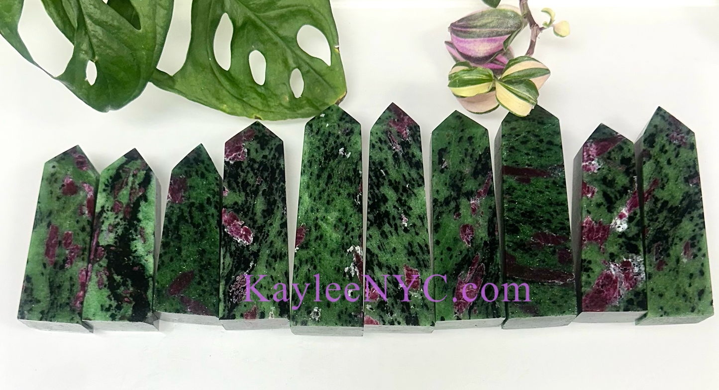 Wholesale Lot 2 lbs Natural Ruby Zoisite Obelisk Tower Point Crystal Healing Energy