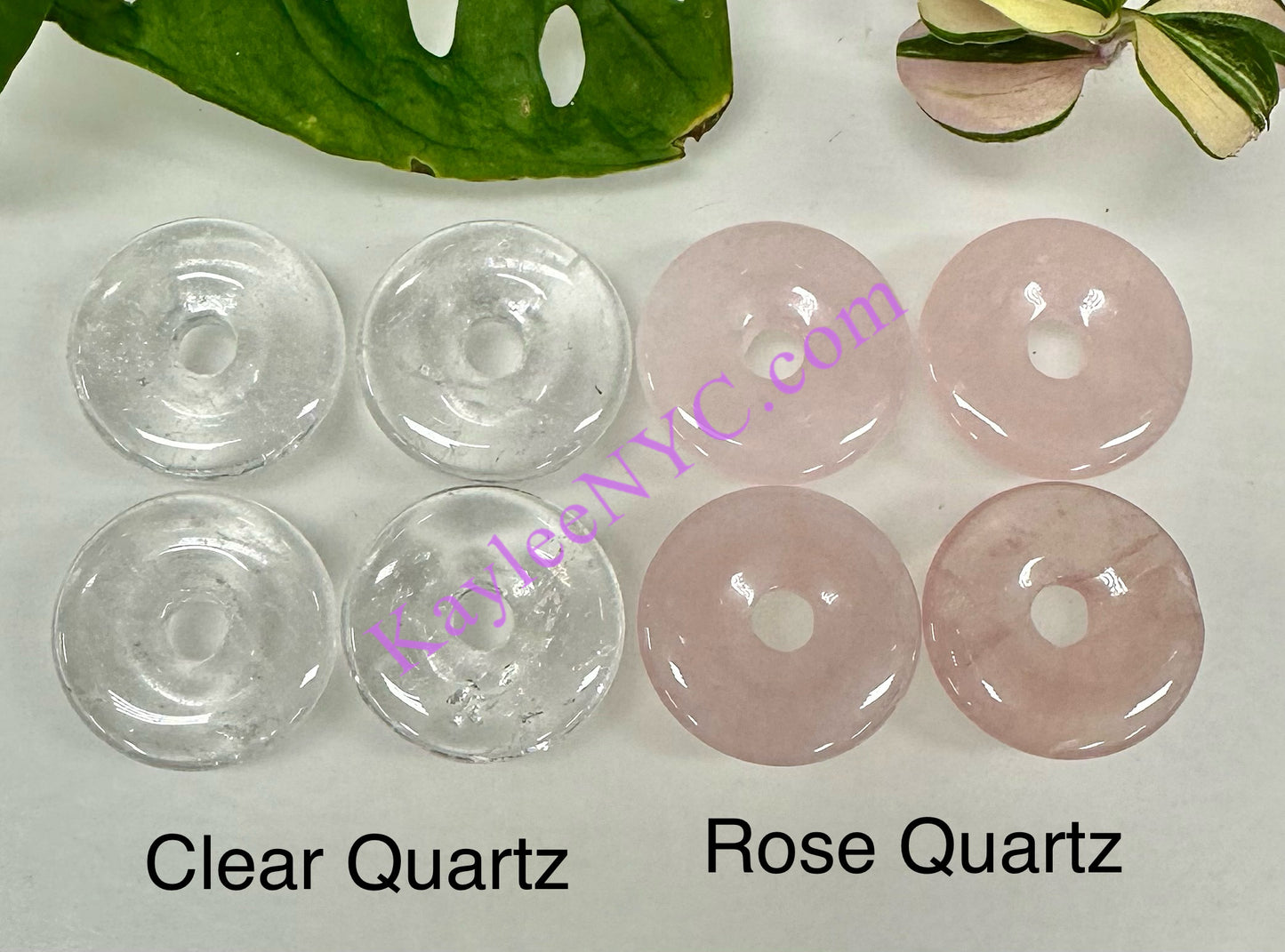 18 PCs Natural Crystal Donuts Healing Energy