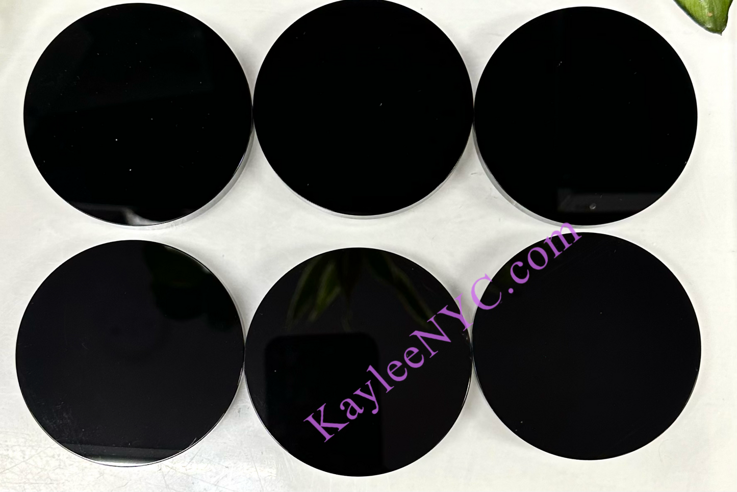 6 PCs 3” Natural Crystal Black Obsidian Mirror Healing Energy