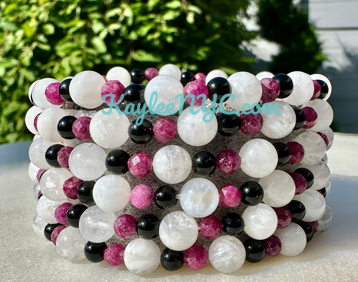 6 PCs Natural Crystal Libra Zodiac Stretch Bracelet 7.5”