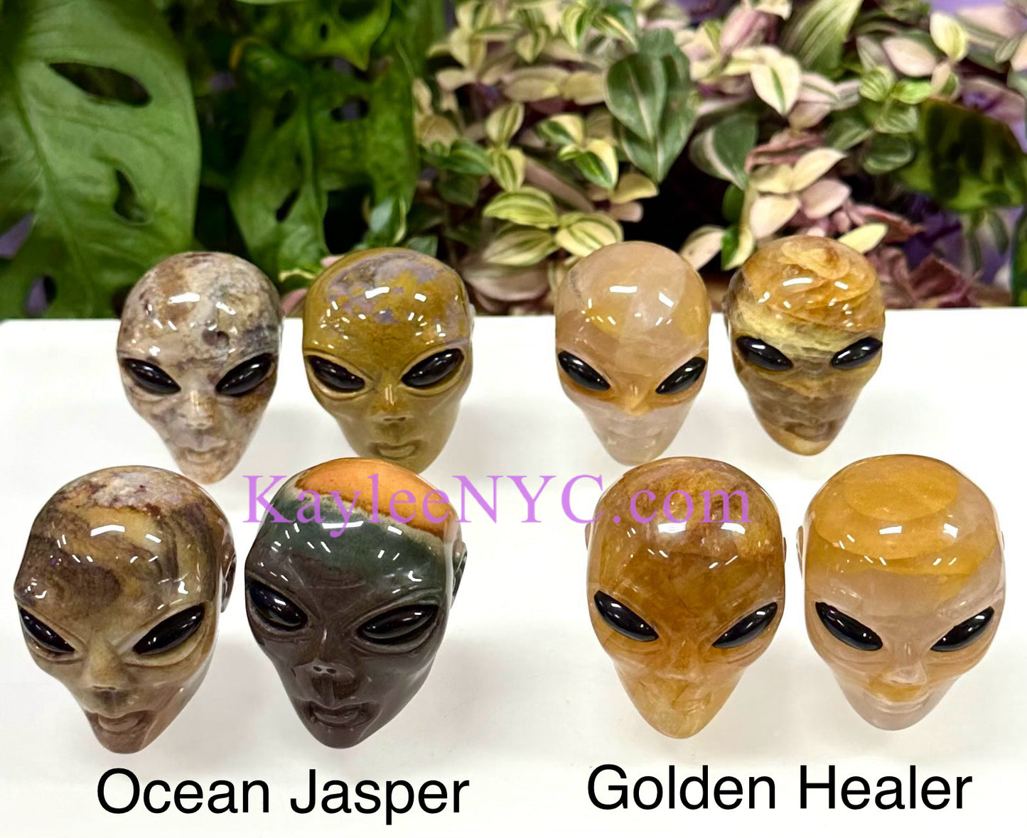 8 PCs 1.75” Natural Crystal Alien Head Healing Energy