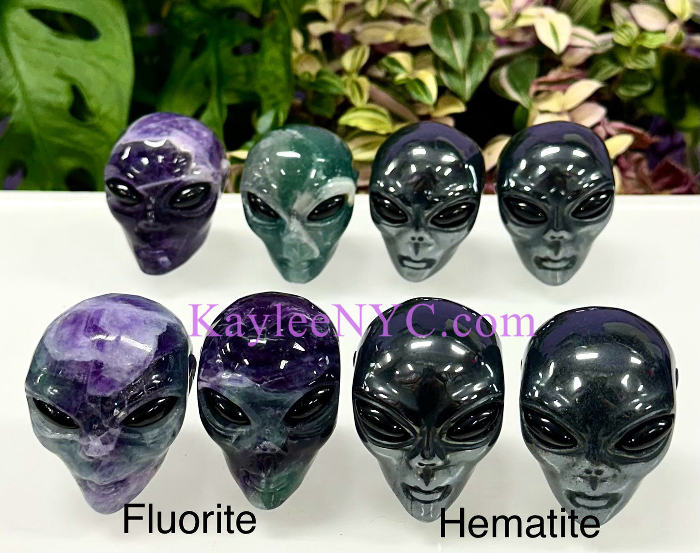 8 PCs 1.75” Natural Crystal Alien Head Healing Energy