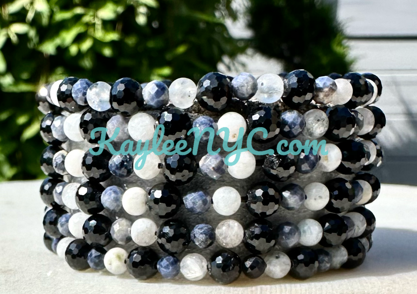 6 PCs Natural Crystal Virgo Zodiac Stretch Bracelet 7.5”