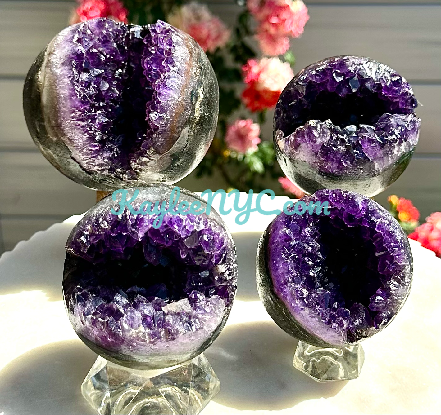 5 PCs Amethyst Sphere 2.8 to 3 lbs