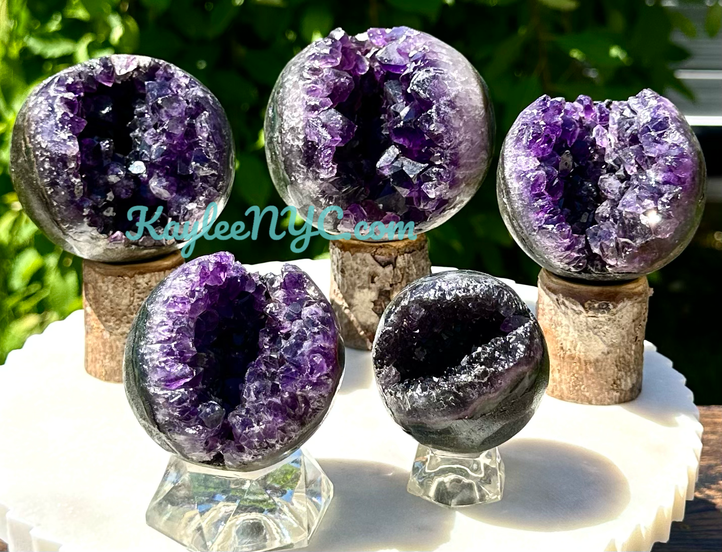 5 PCs Amethyst Sphere 2.8 to 3 lbs