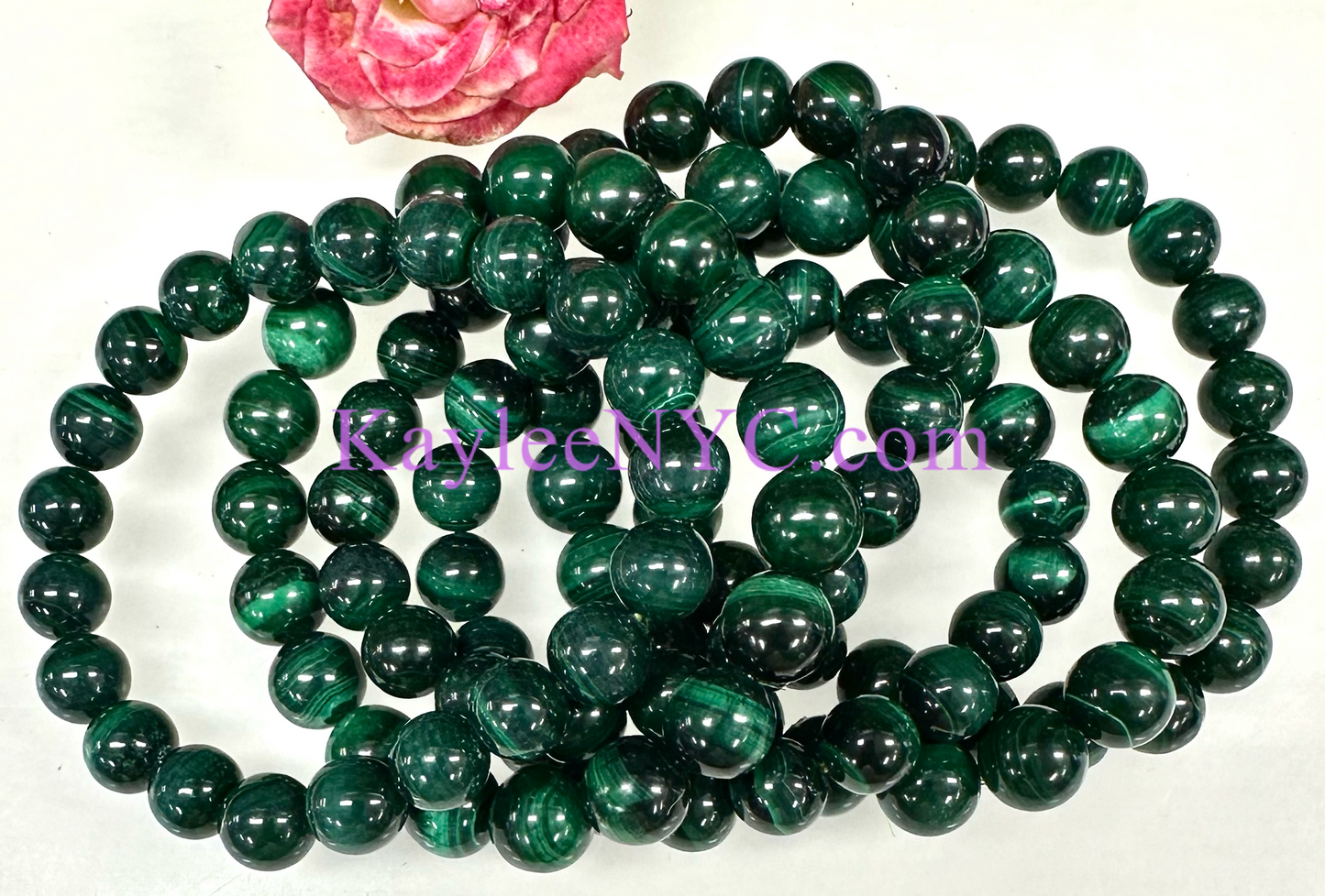 Wholesale 6 Pcs Natural Malachite 11mm 7.5” Crystal Healing Stretch Bracelet