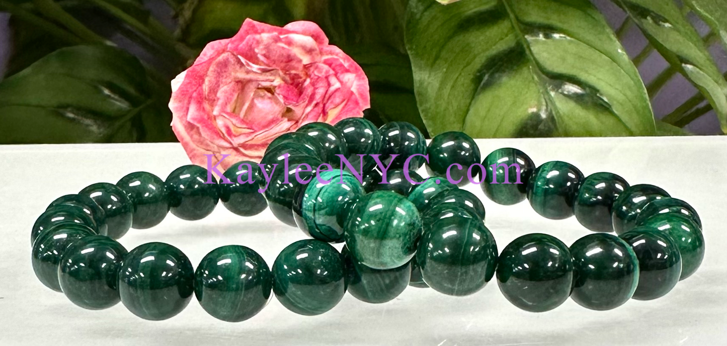 Wholesale 6 Pcs Natural Malachite 11mm 7.5” Crystal Healing Stretch Bracelet