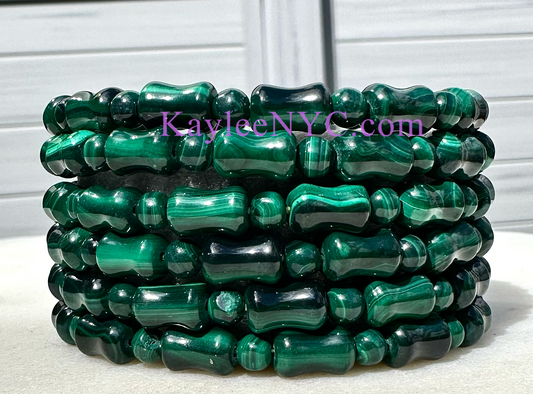 Wholesale 6 Pcs Natural Malachite 7.5” Crystal Healing Stretch Bracelet