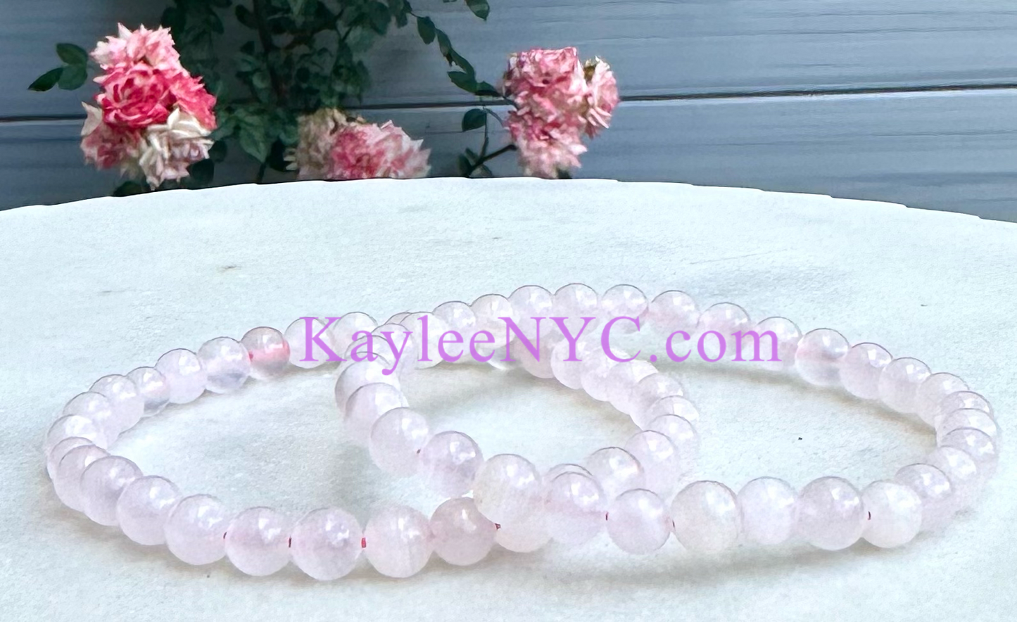 Wholesale 6 Pcs Natural Mangano Calcite Bracelet 6mm 7.5” Healing Energy Crystal