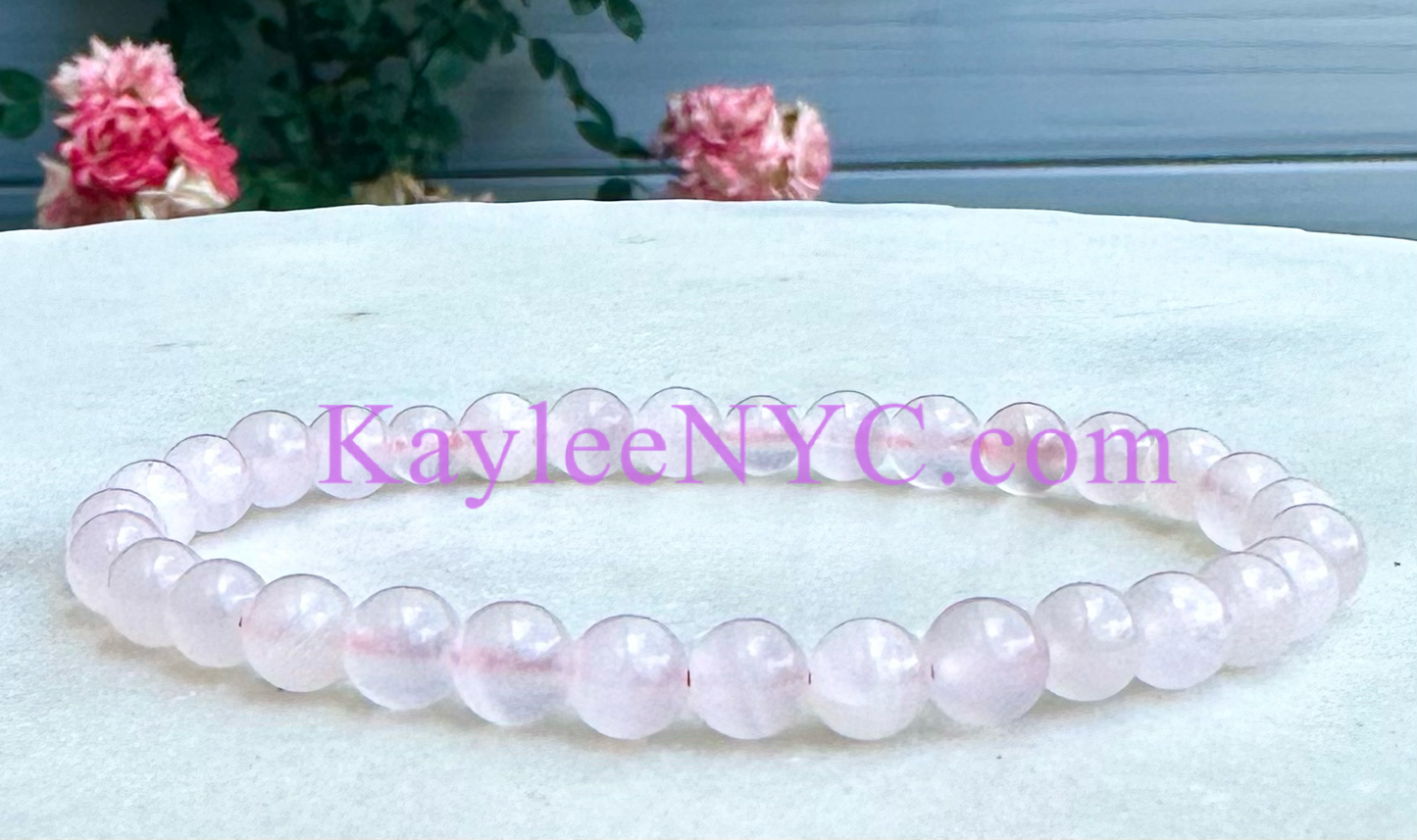 Wholesale 6 Pcs Natural Mangano Calcite Bracelet 6mm 7.5” Healing Energy Crystal