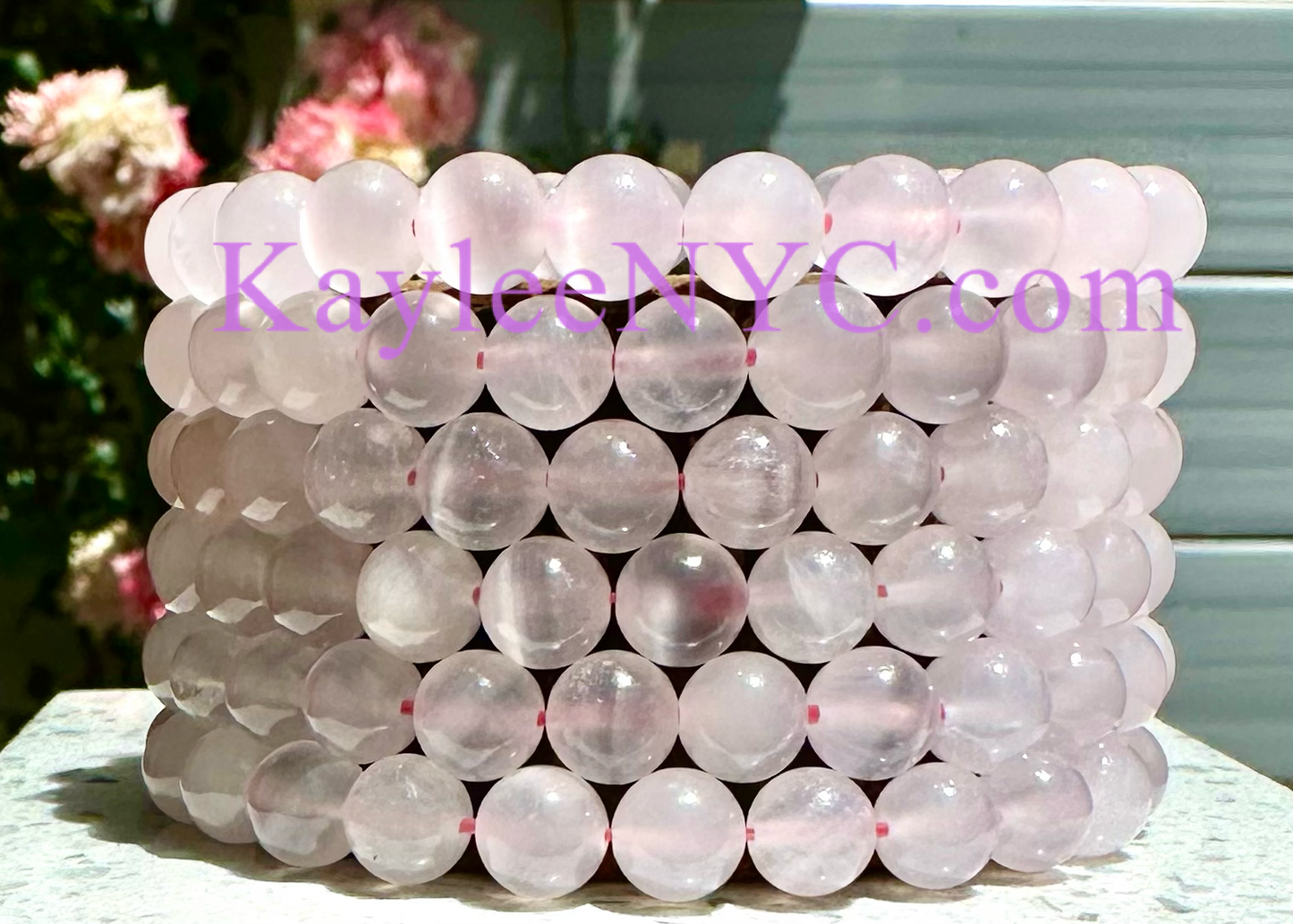 Wholesale 6 Pcs Natural Mangano Calcite Bracelet 8mm 7.5” Healing Energy Crystal