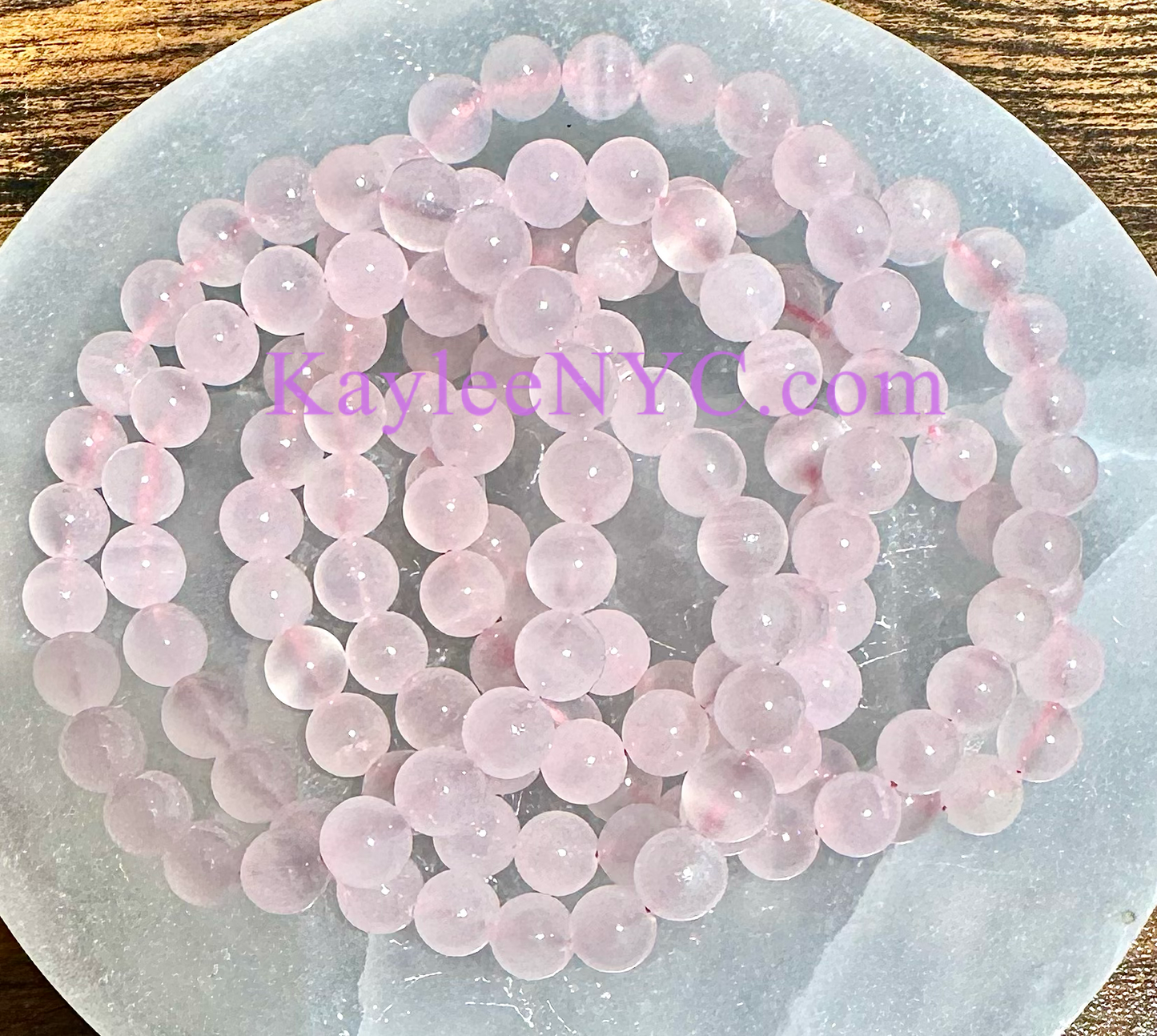 Wholesale 6 Pcs Natural Mangano Calcite Bracelet 8mm 7.5” Healing Energy Crystal