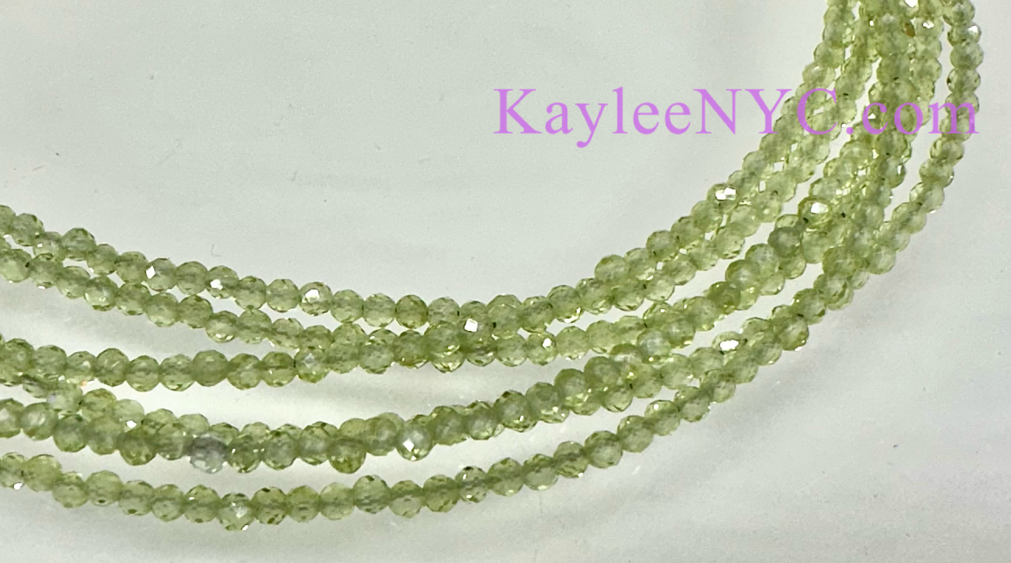 6 PCs 2mm Natural Peridot Anklets Crystal Healing Energy