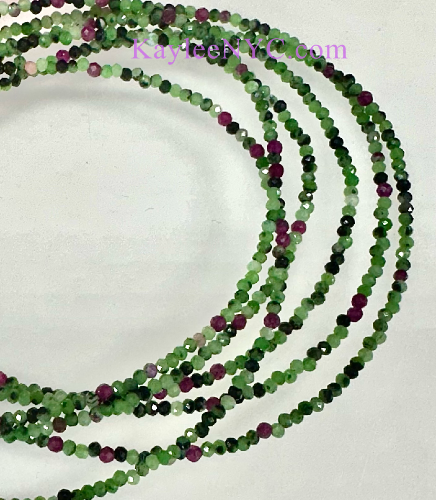 L6 PCs 2mm Natural Ruby Zoisite Anklets Crystal Healing Energy