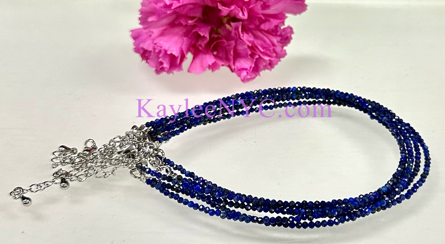 6 PCs 2mm Natural Lapis Lazuli Anklets Crystal Healing Energy