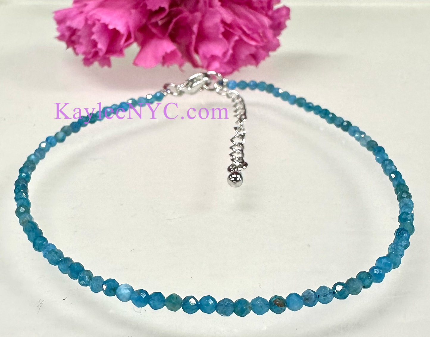 6 PCs 2mm Natural Apatite Anklets Crystal Healing Energy