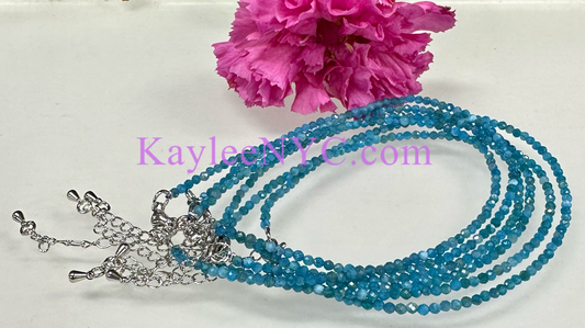 6 PCs 2mm Natural Apatite Anklets Crystal Healing Energy