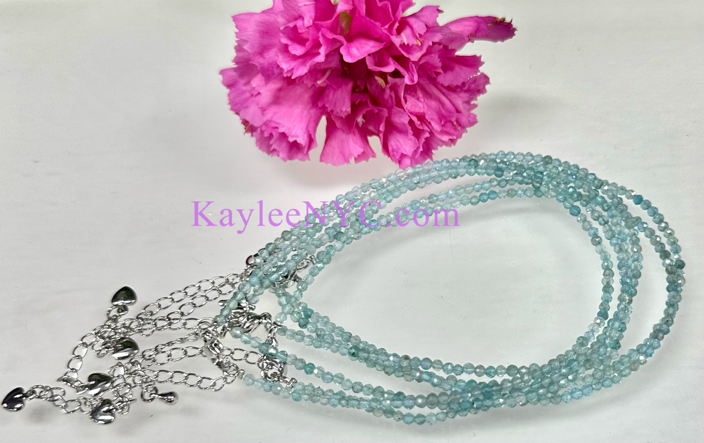 6 PCs 2mm Natural Aquamarine Anklets Crystal Healing Energy