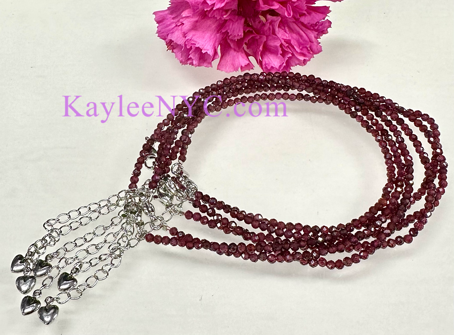 6 PCs 2mm Natural Garnet Anklets Crystal Healing Energy