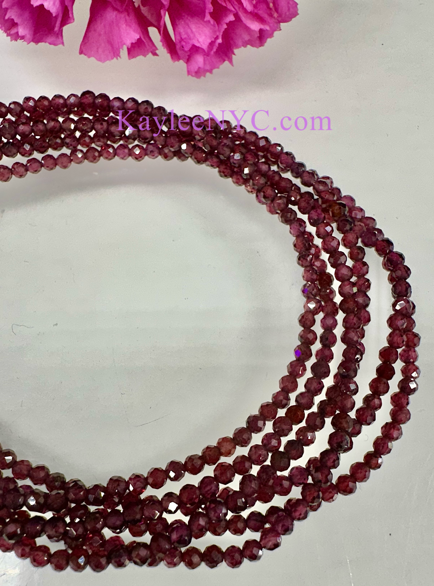 6 PCs 2mm Natural Garnet Anklets Crystal Healing Energy