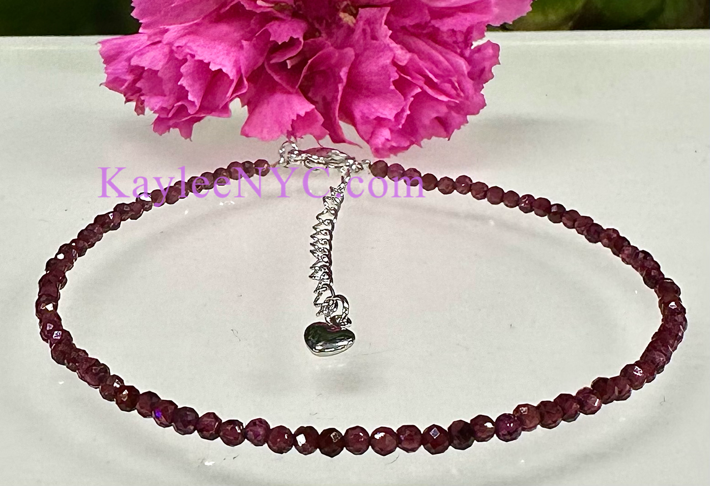 6 PCs 2mm Natural Garnet Anklets Crystal Healing Energy