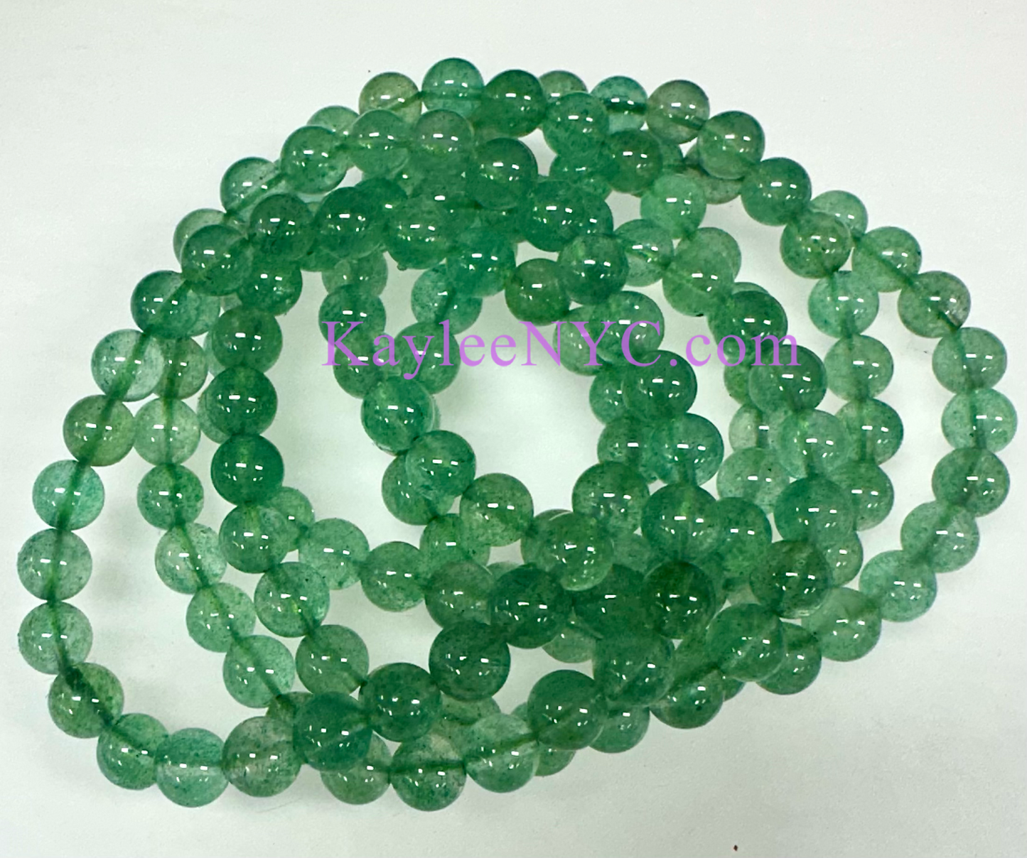 Wholesale 6 Pcs Natural Green Strawberry Quartz Bracelet 8mm 7.5” Healing Energy Crystal