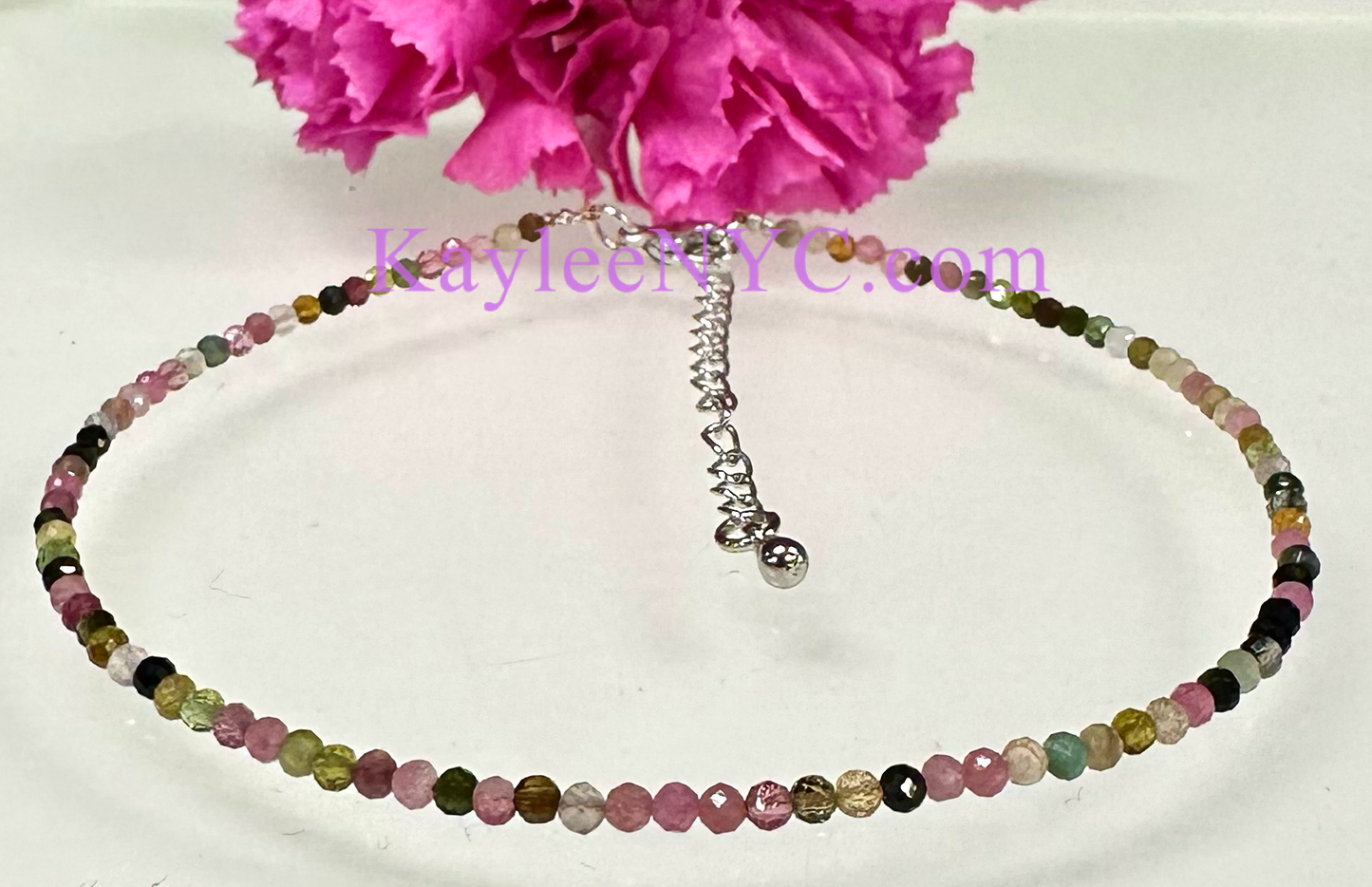 6 PCs 2mm Natural Tourmaline Anklets Crystal Healing Energy