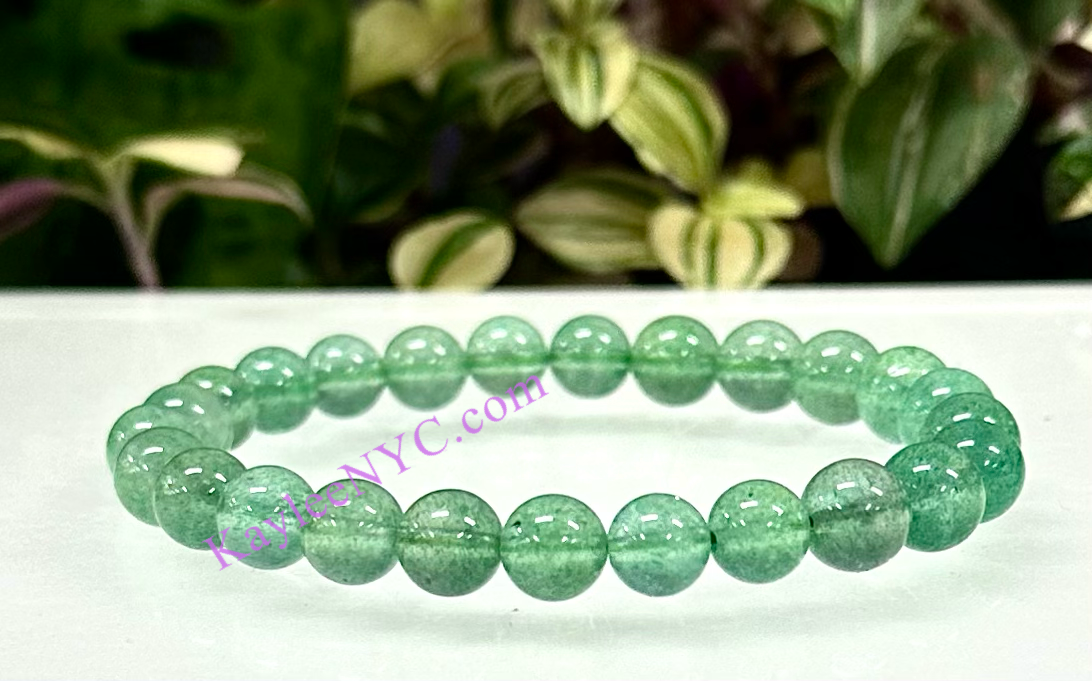 Wholesale 6 Pcs Natural Green Strawberry Quartz Bracelet 8mm 7.5” Healing Energy Crystal