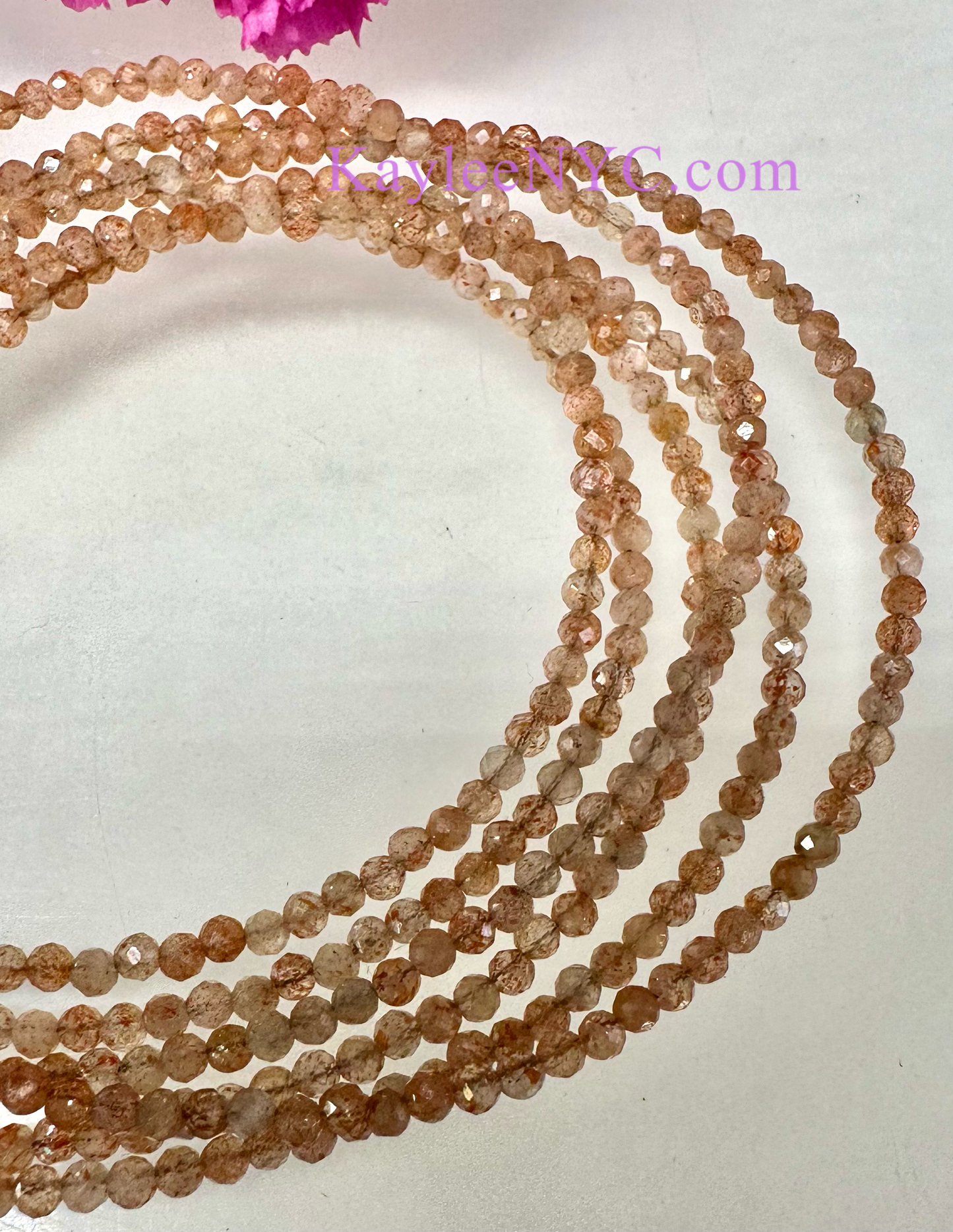 6 PCs 2mm Natural Sunstone Anklets Crystal Healing Energy