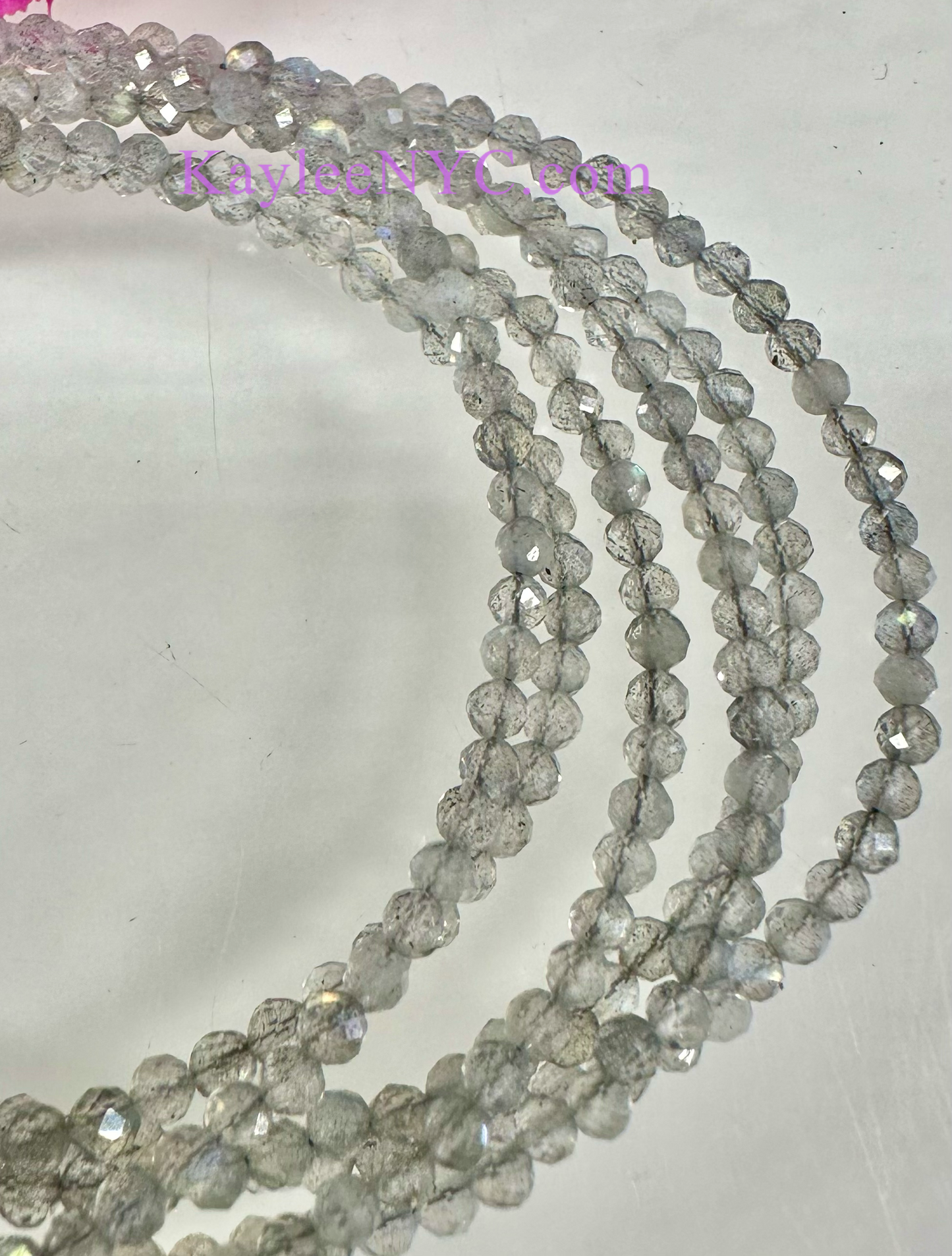 6 PCs 2mm Natural Labradorite Anklets Crystal Healing Energy