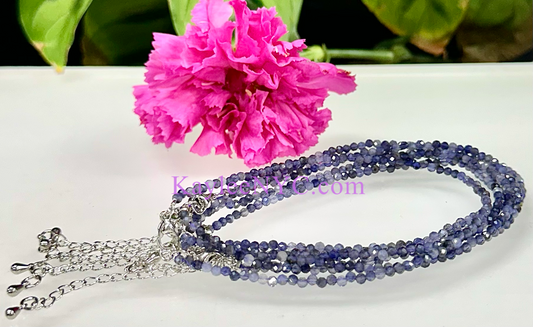 6 PCs 2mm Natural Iolite Anklets Crystal Healing Energy