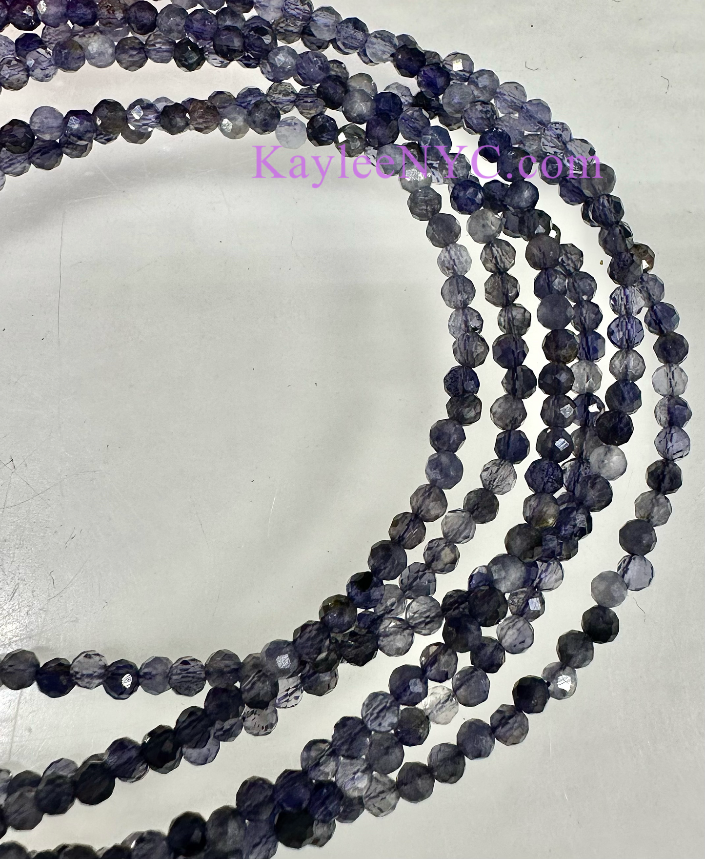 6 PCs 2mm Natural Iolite Anklets Crystal Healing Energy