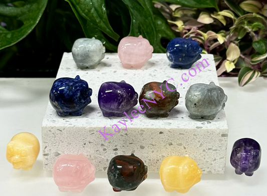 12 PCs 1” Natural Crystal Pig