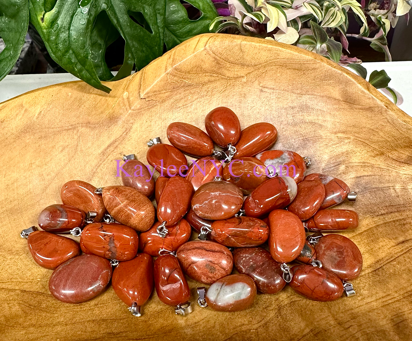 36 PCs Natural Red Jasper Crystal Pendant