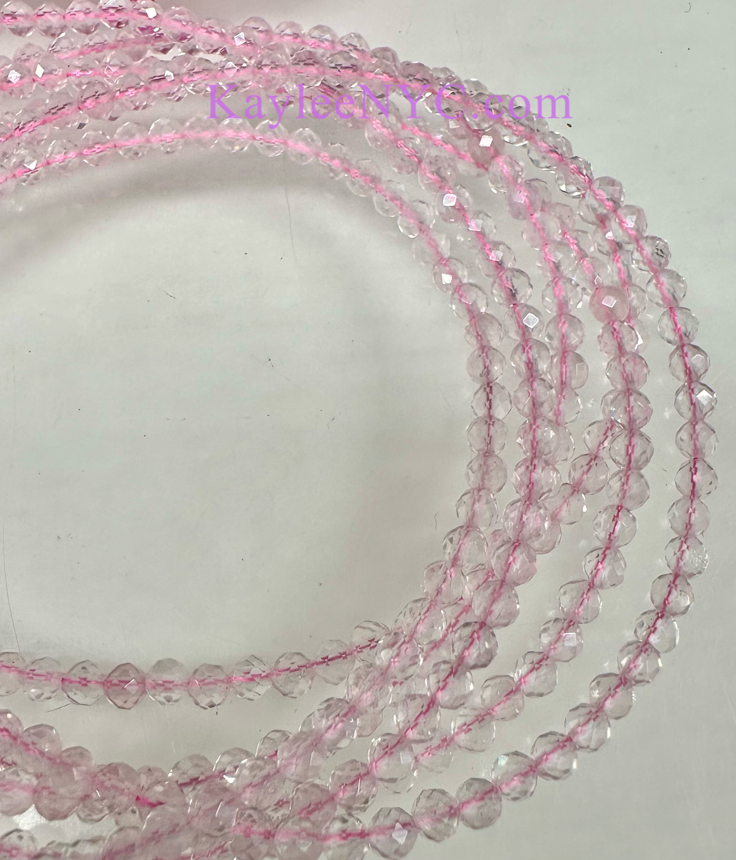 6 PCs 3mm Natural Rose Quartz Anklets Crystal Healing Energy