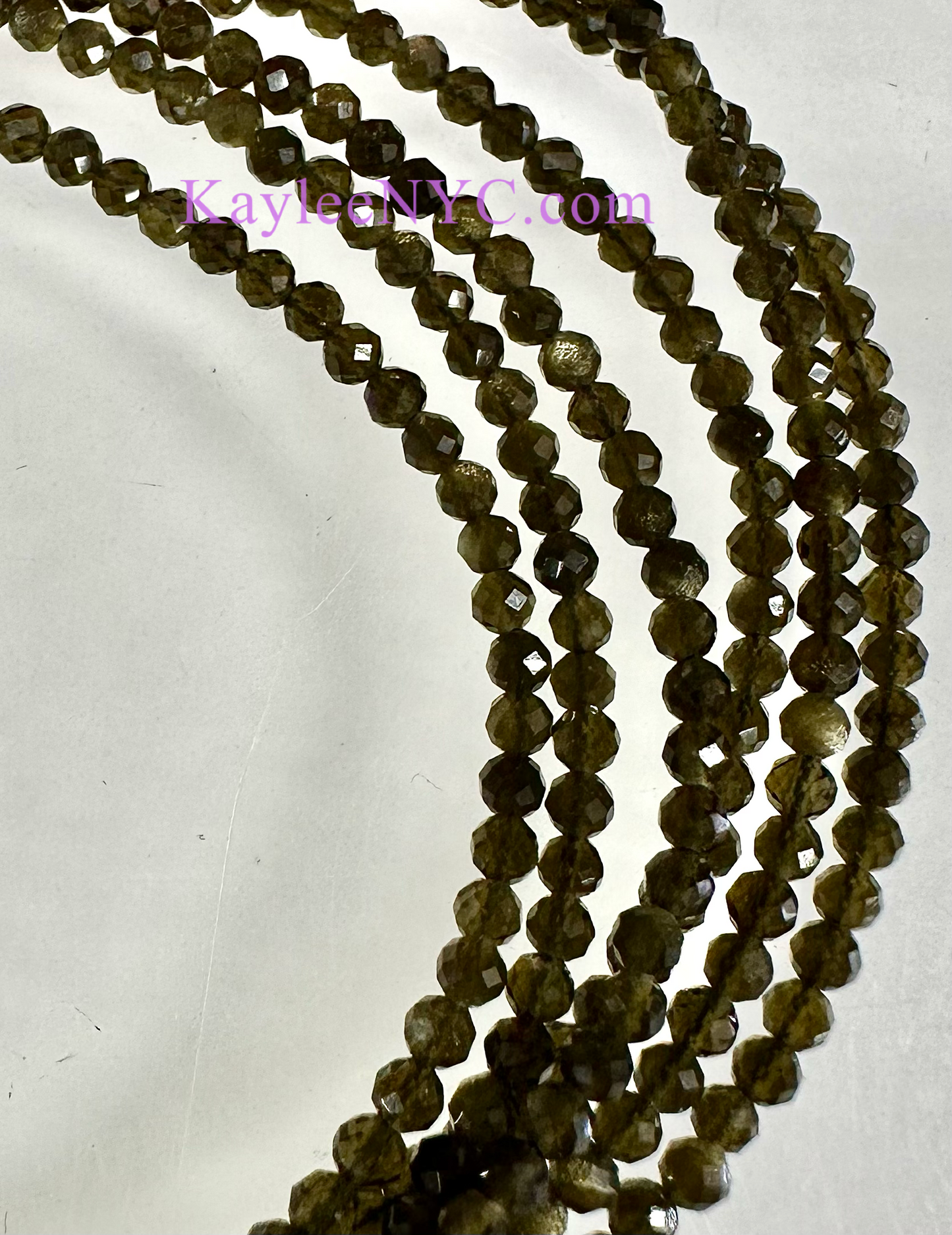 6 PCs 2mm Natural Gold Sheen Obsidian Anklets Crystal Healing Energy