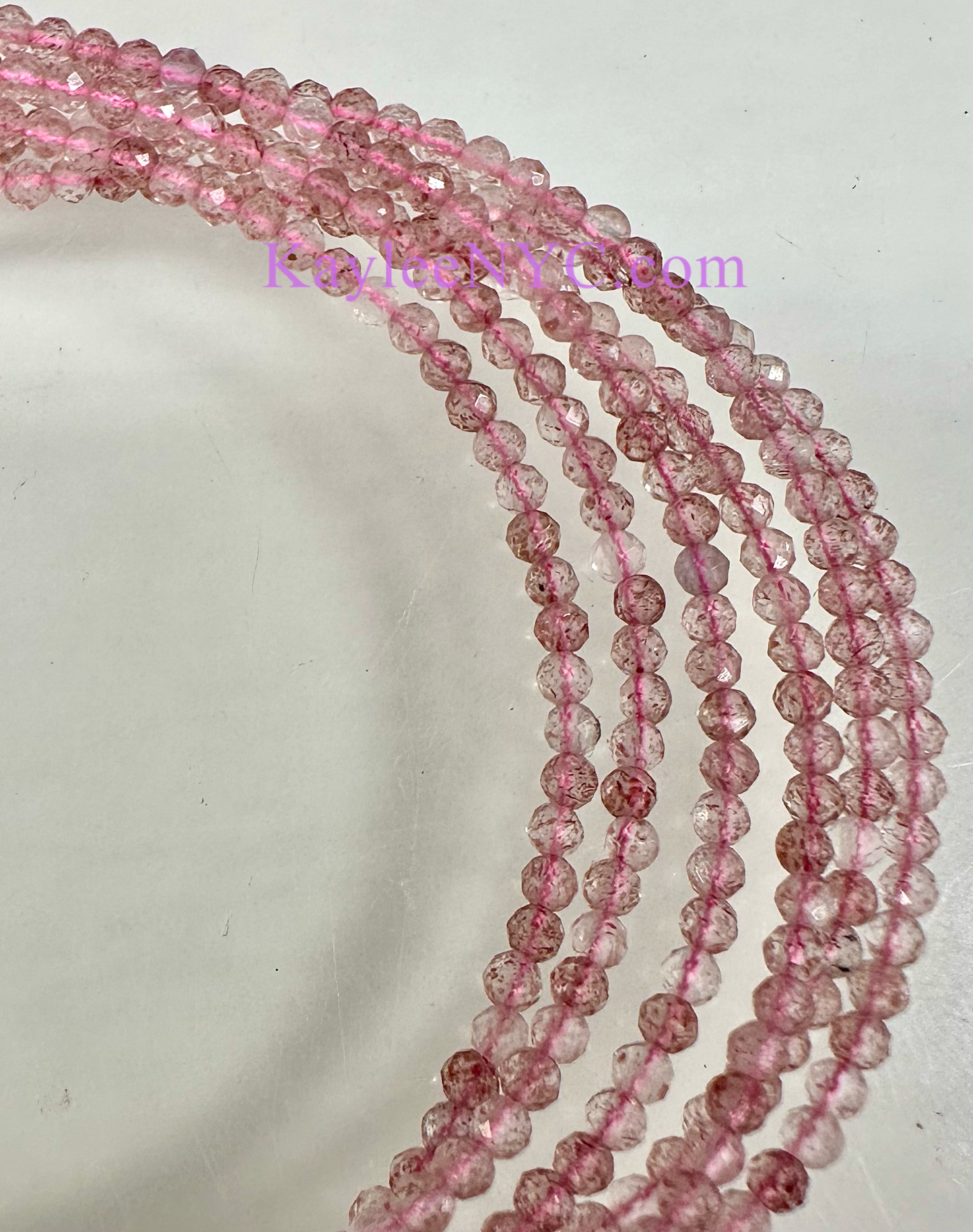 6 PCs 2mm Natural Strawberry Quartz Anklets Crystal Healing Energy