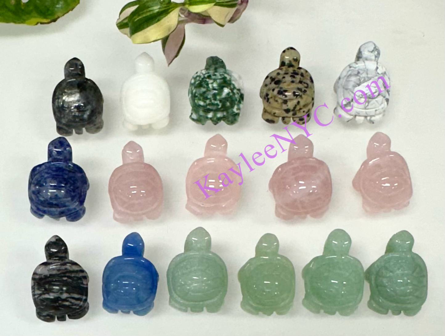 16 PCs 1” Mix Natural Crystal Turtle