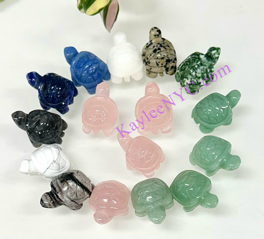 16 PCs 1” Mix Natural Crystal Turtle