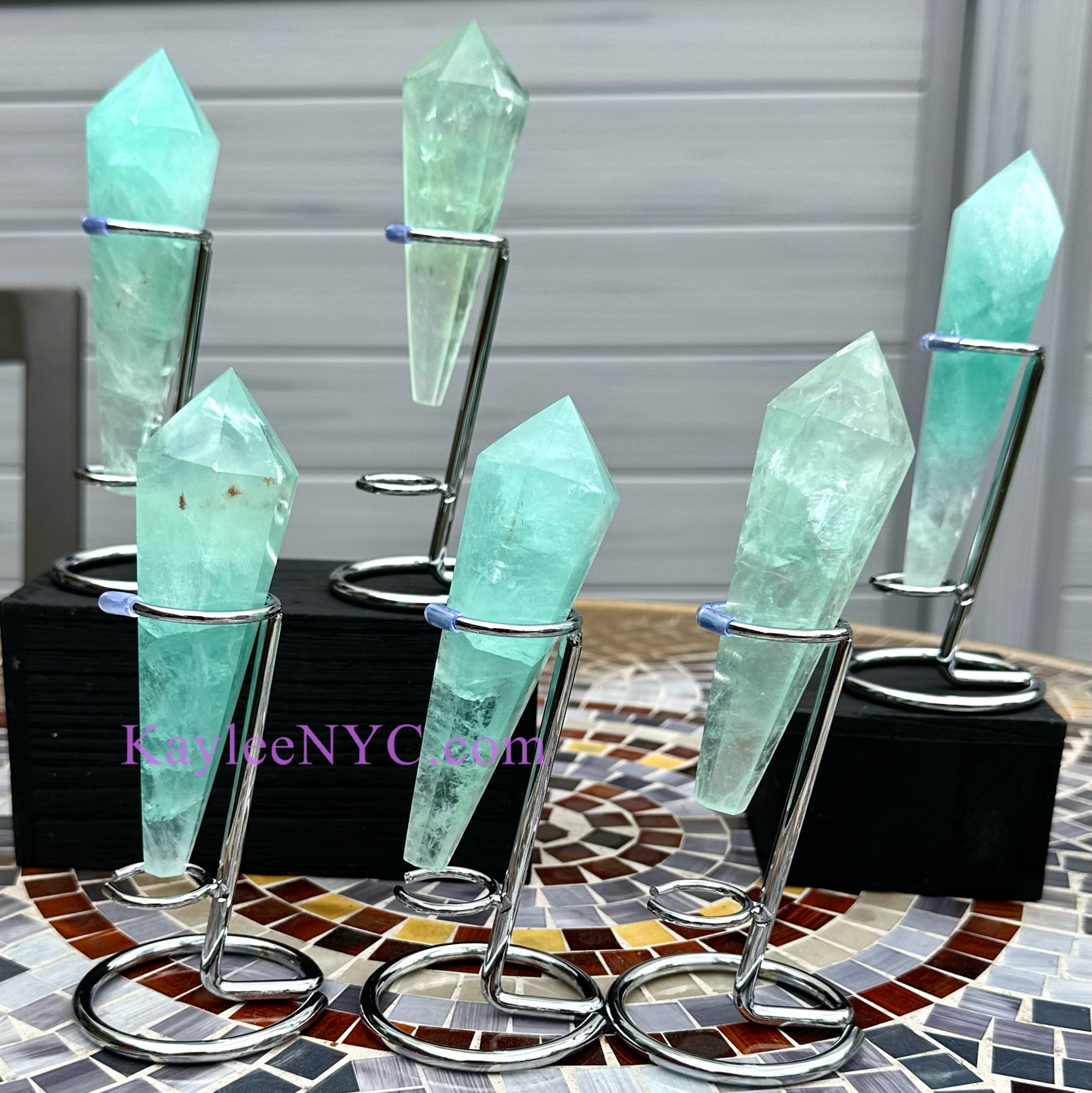 Wholesale Lot 5-6 pcs Natural Green Fluorite Septer w stand Crystal Energy