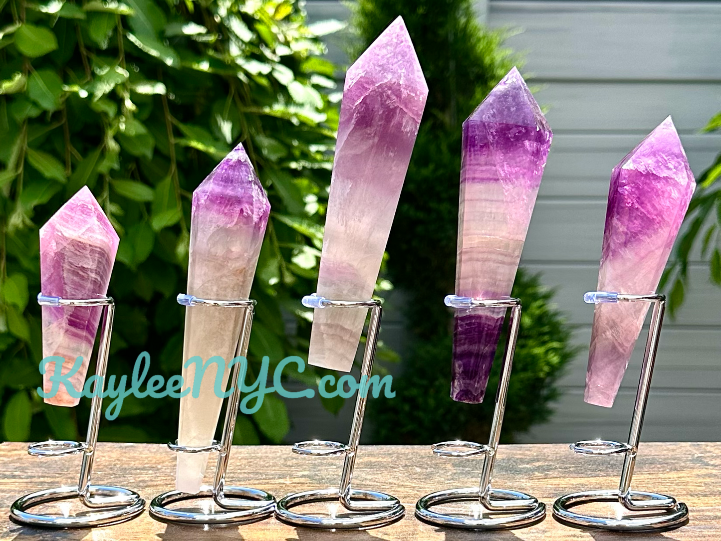 Wholesale Lot 5 pcs Natural Magenta Fluorite Septer w stand Crystal Energy