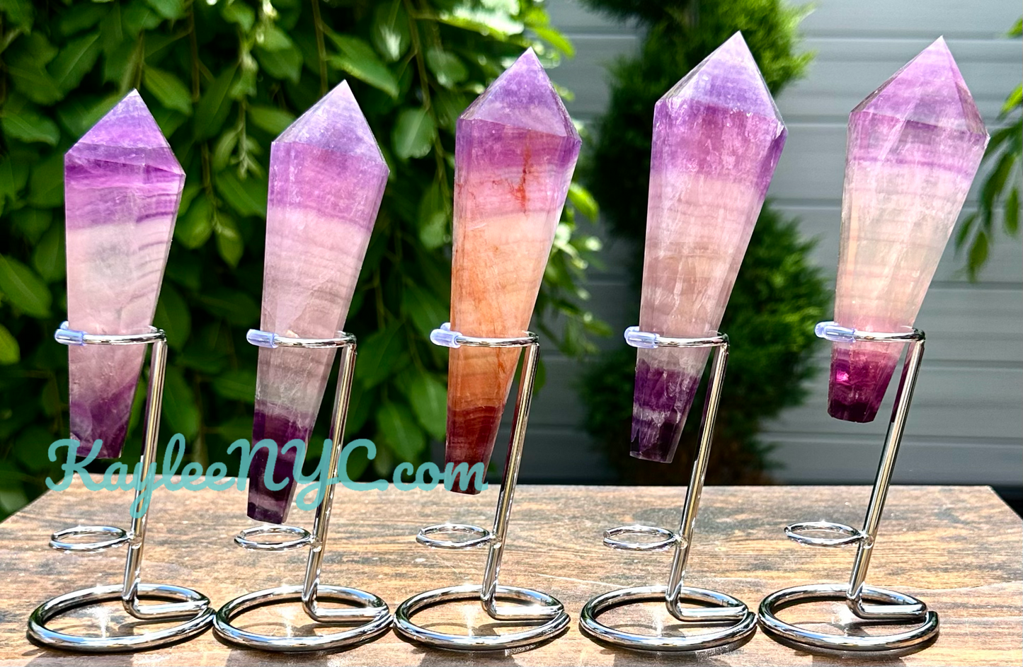 Wholesale Lot 5 pcs Natural Magenta Fluorite Septer w stand Crystal Energy